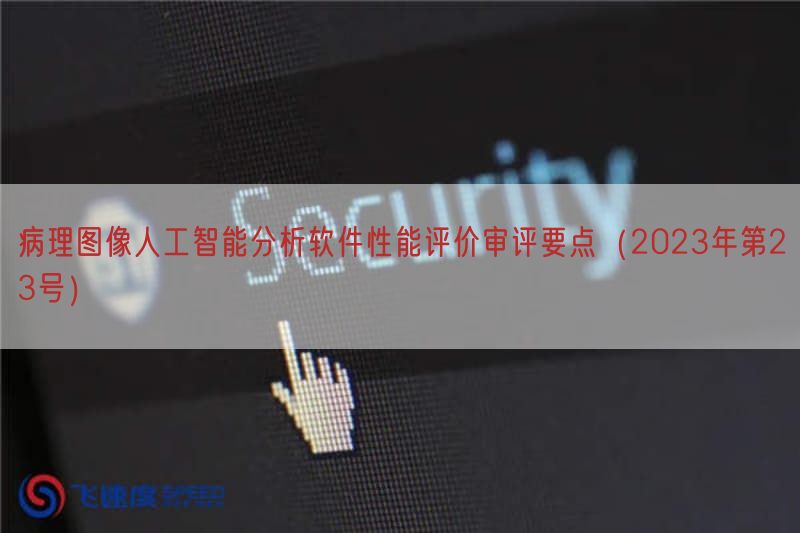 病理图像人工智能研究软件性能评价审评要点（2023年第23号）