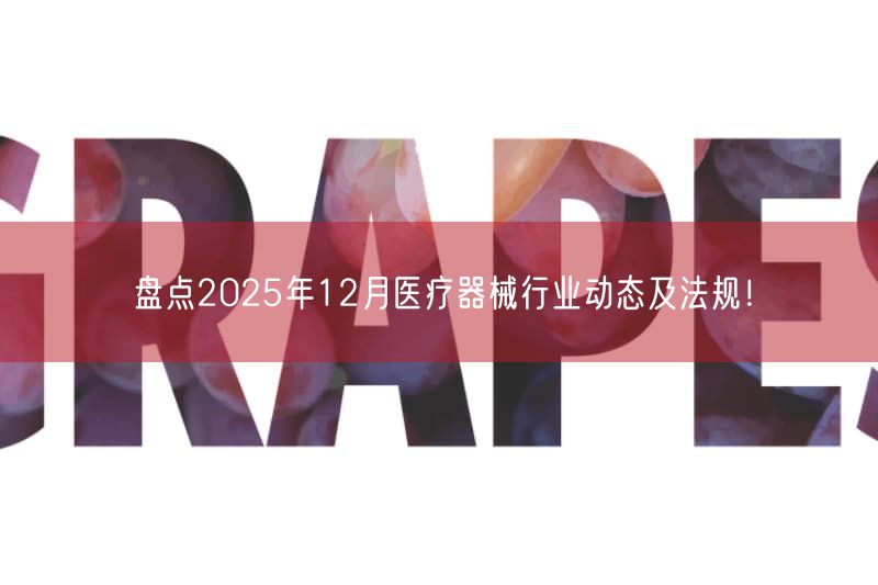 盘点2025年12月医疗器械行业动态及法规！