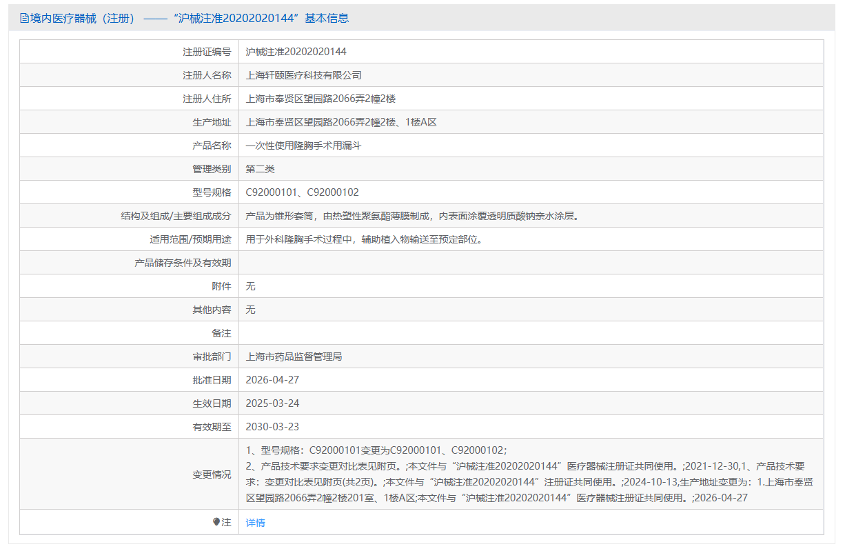 第二类医疗器械一次性隆胸手术用漏斗注册办理流程及步骤周期指南
