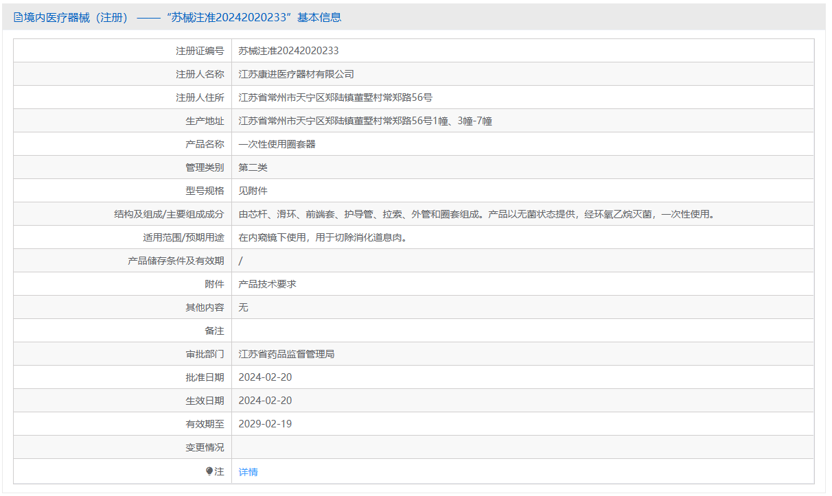 第二类医疗器械一次性使用圈套器注册办理流程及步骤周期指南