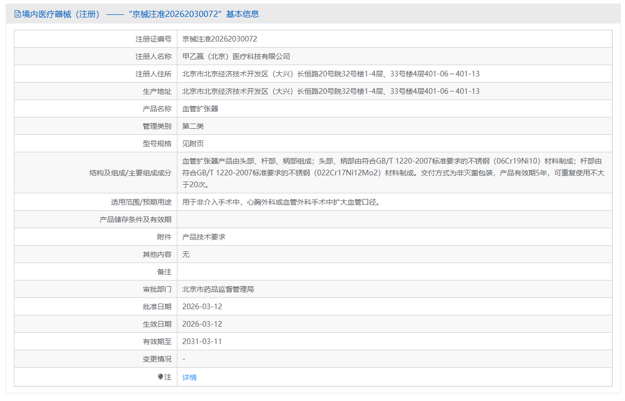 第二类医疗器械血管扩张器注册办理流程及步骤周期指南