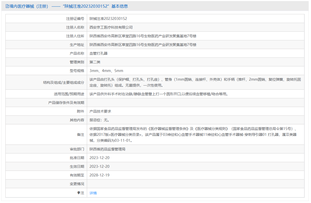第二类医疗器械血管打孔器注册办理流程及步骤周期指南
