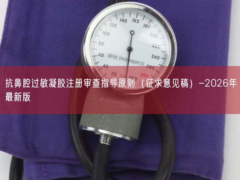 抗鼻腔过敏凝胶注册审查指导原则（征求意见稿）-2026年最新版