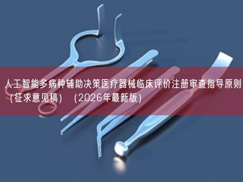 人工智能多病种辅助决策医疗器械临床评价注册审查指导原则（征求意见稿）（2026年